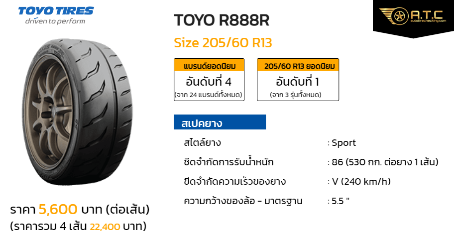 TOYO R888R 205 60 R13 autotirechecking